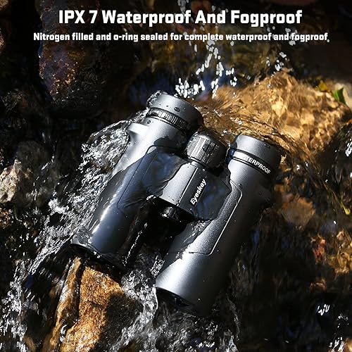 Vista 5 de Eyeskey Prismáticos ED de 10 x 42 para adultos de alta potencia, súper claro y amplio campo de visión, binocular ligero e impermeable, perfecto