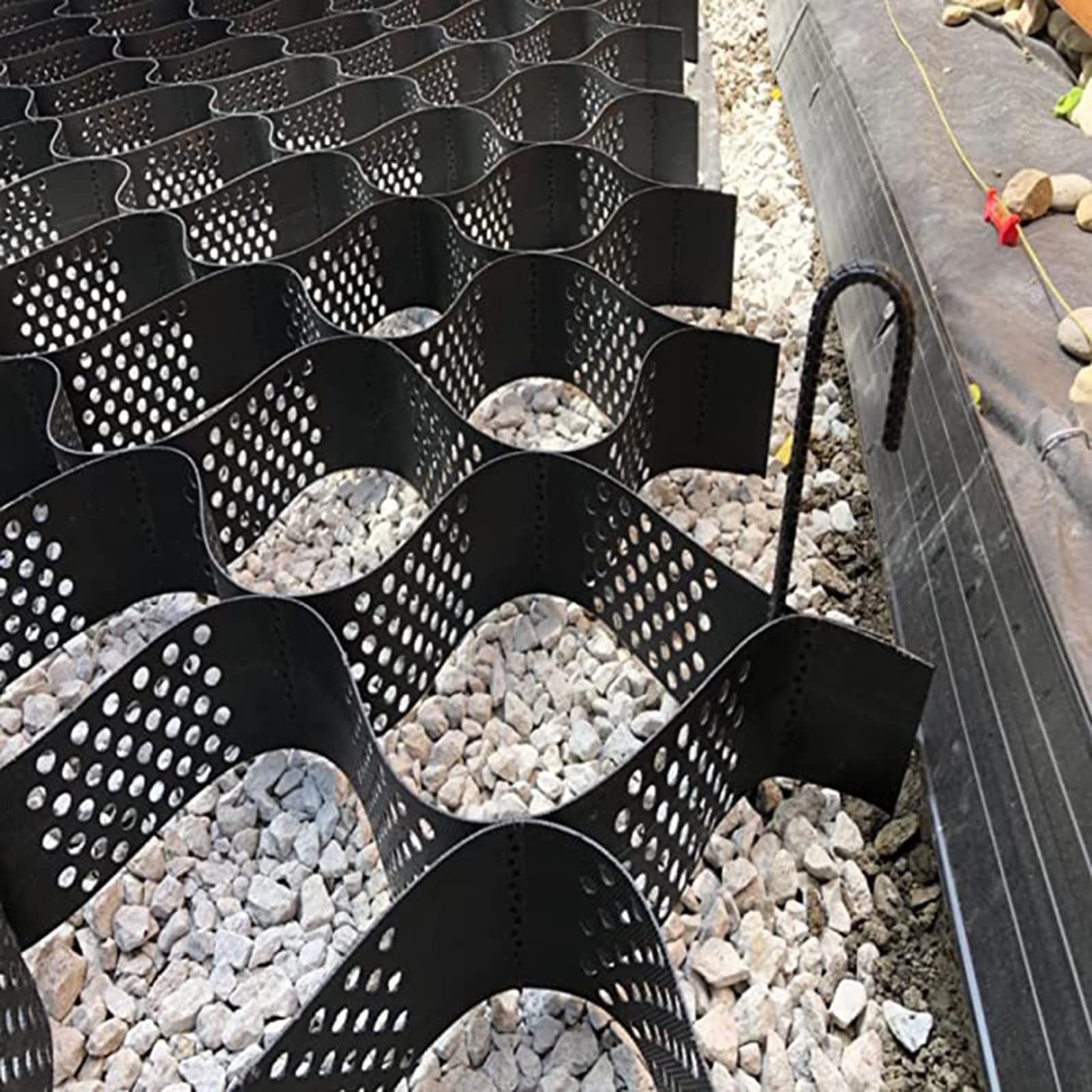 Rozszerzalna kratka na podjazd – przepuszczalne plastikowe kostki brukowe na ścieżkę o wysokości 5 cm, szerokość od 2 m do 6 m, idealna do żwiru i użytku na zewnątrz