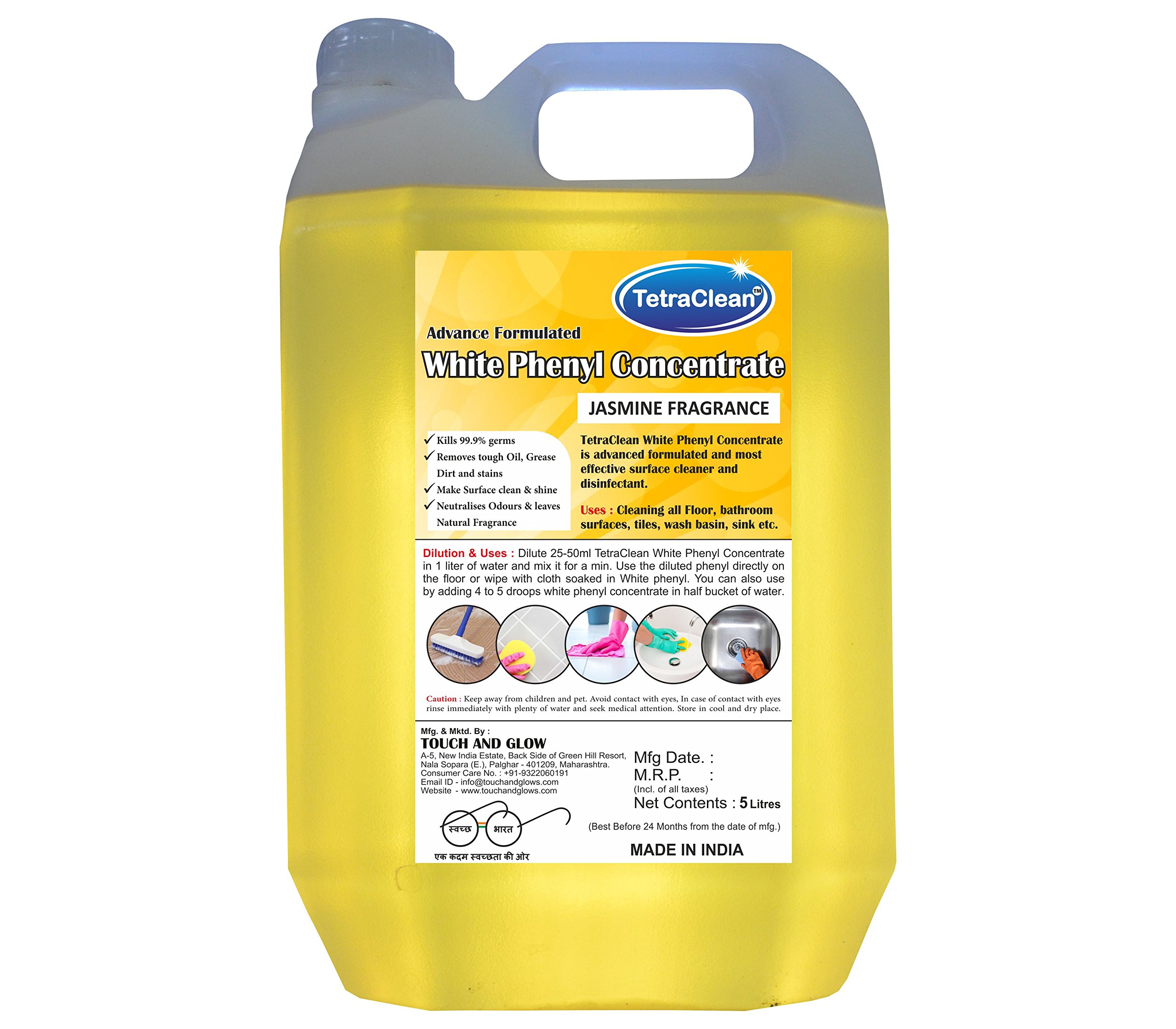 Tetraclean Phenyl Concentrate Premium Bathroom Cleaner - 5-Liters ...