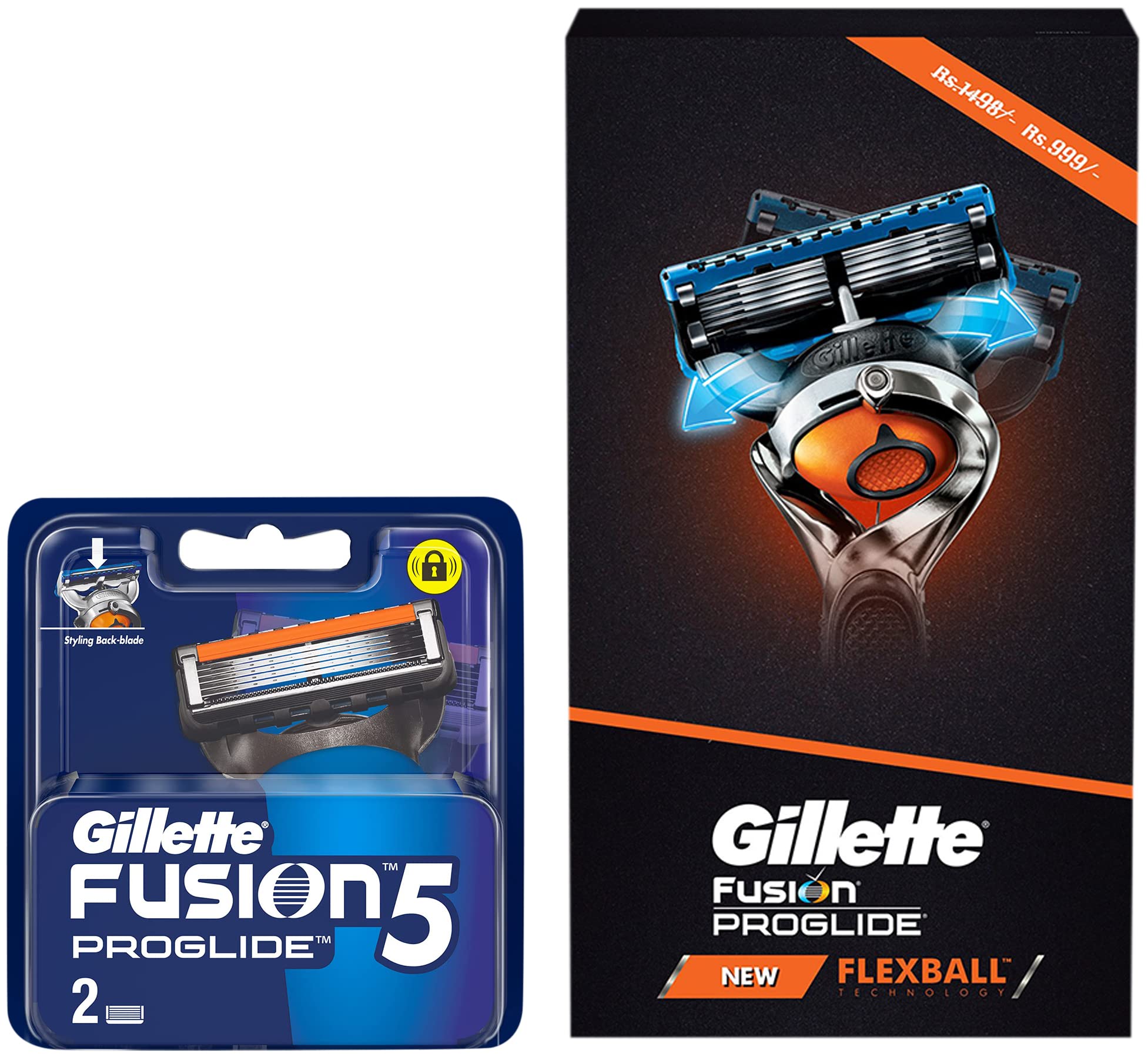 Gillette Flexball Pro Glide Gift Pack and Flexball Razor with 4 Flexball Cartridge & Gillette Fusion Proglide Flex Ball Manual Shaving Razor Blades - 2 Cartridges (B0B9XRDT5Q) Amazon Price History, Amazon Price Tracker