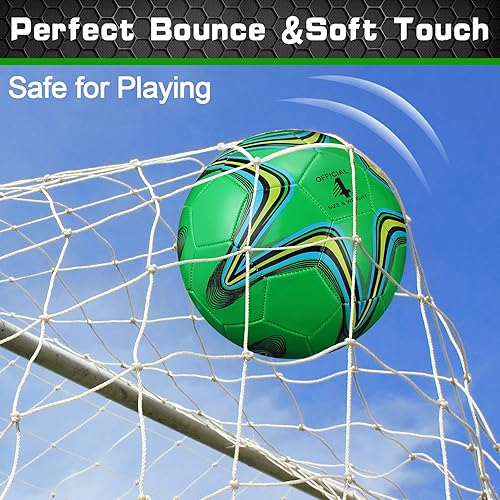 Miniatura 4 de 12 pelotas de fútbol a granel con 2 bombas, tamaño oficial, pelota de fútbol desinflada para interior y exterior, juego deportivo, entrenamiento