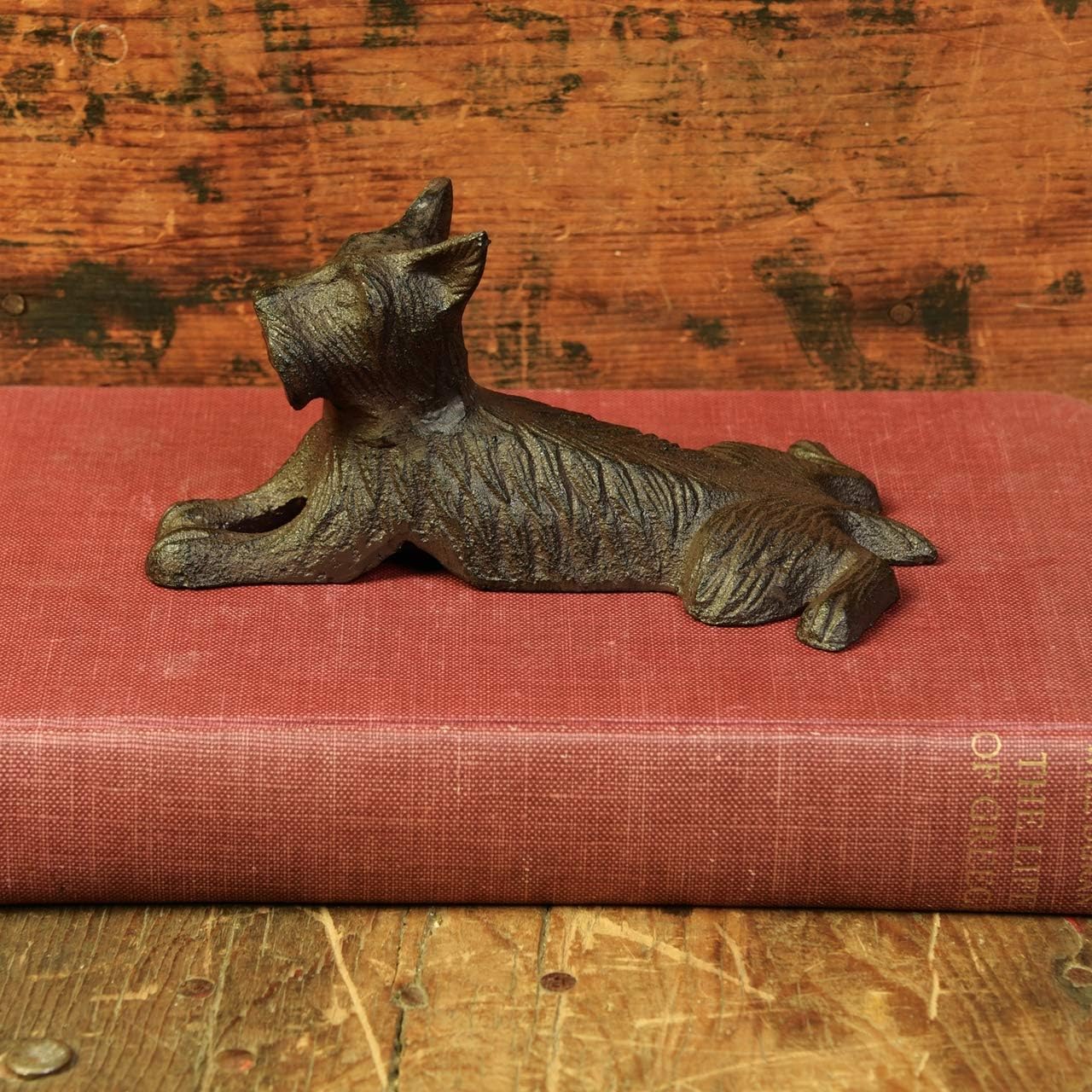 MY SWANKY HOME Luxe Cast Iron Scottish Terrier Door Wedge Set 2 | Dog Doorstop Heavy Holder