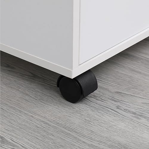 Miniatura 7 de EDGEWOOD 3 Drawer Filing Cabinet Storage File Wood Organizer Hanging Chest LetterLegalA4, 15.5"D x 18.2"W x 26"H, White