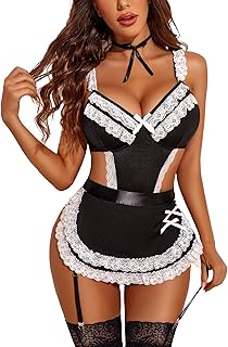 Womens Lingerie Sets Lace V Neck Teddy Babydoll 3 Pack Lingerie Costumes Sleepwear Dress S-XXL