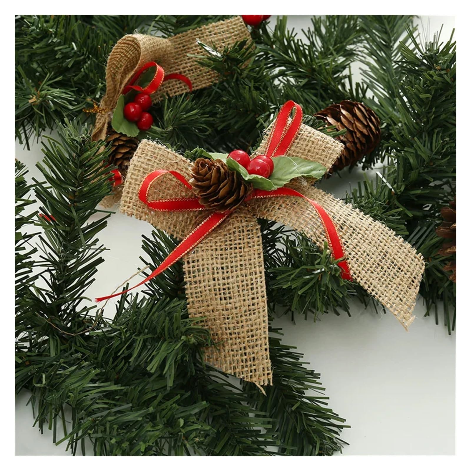 Guirnalda de Navidad Guirnalda navideña de ratán de 1,8 M, Guirnalda Decorativa de Navidad, árbol de Navidad Artificial, Pancarta de ratán, decoración Colgante, Corona de Fiesta