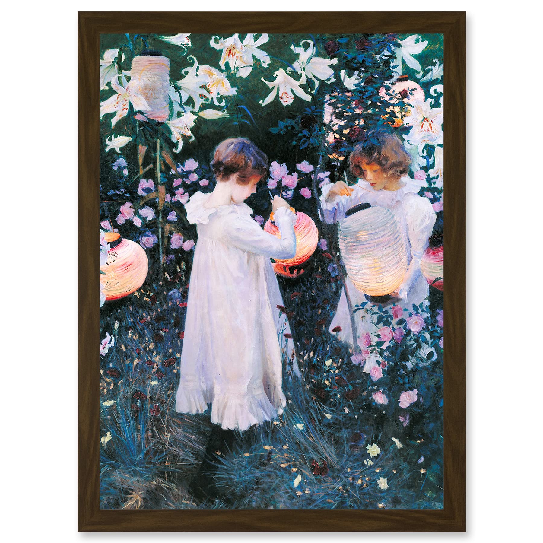 Artery8 John Singer Sargent Carnation Lily Rose Painting A4 Artwork Framed Wall Art Print