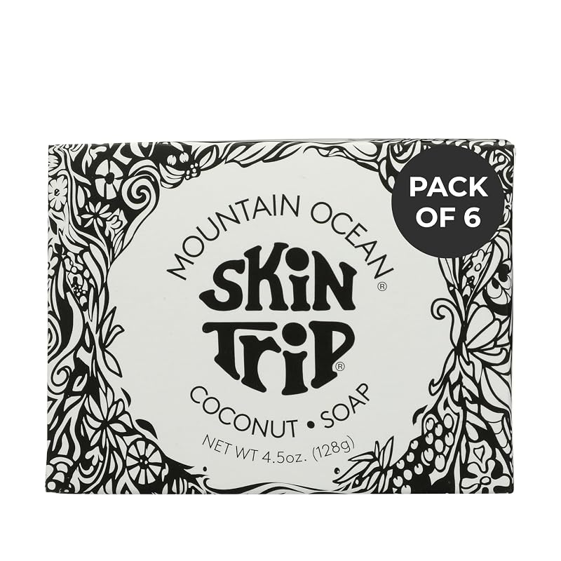 Sabonete de coco Skin Trip Mountain Ocean, 4,5 oz, Pacote com 6