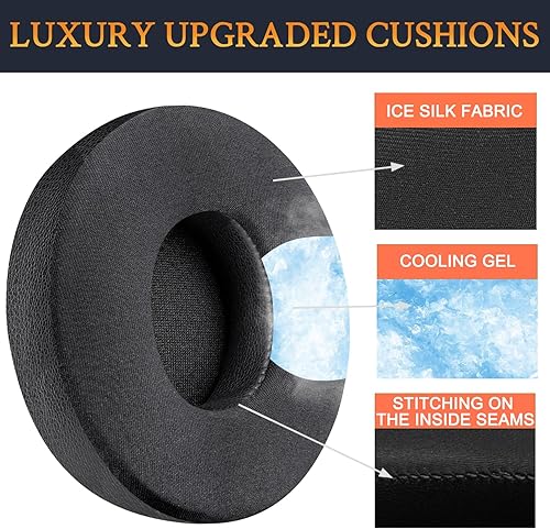 Miniatura 4 de SoloWIT Almohadillas de gel refrescante de repuesto para auriculares inalámbricos Beats Solo 2 y Solo 3, almohadillas para los oídos con espuma de