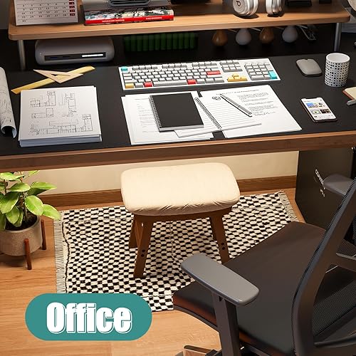 Miniatura 7 de viewcare Reposapiés Otomanos, Reposapiés Pequeño y Suave con Patas de Madera, Reposapiés Extra para Sofá para Entrada de Sala de Estar, Oficina