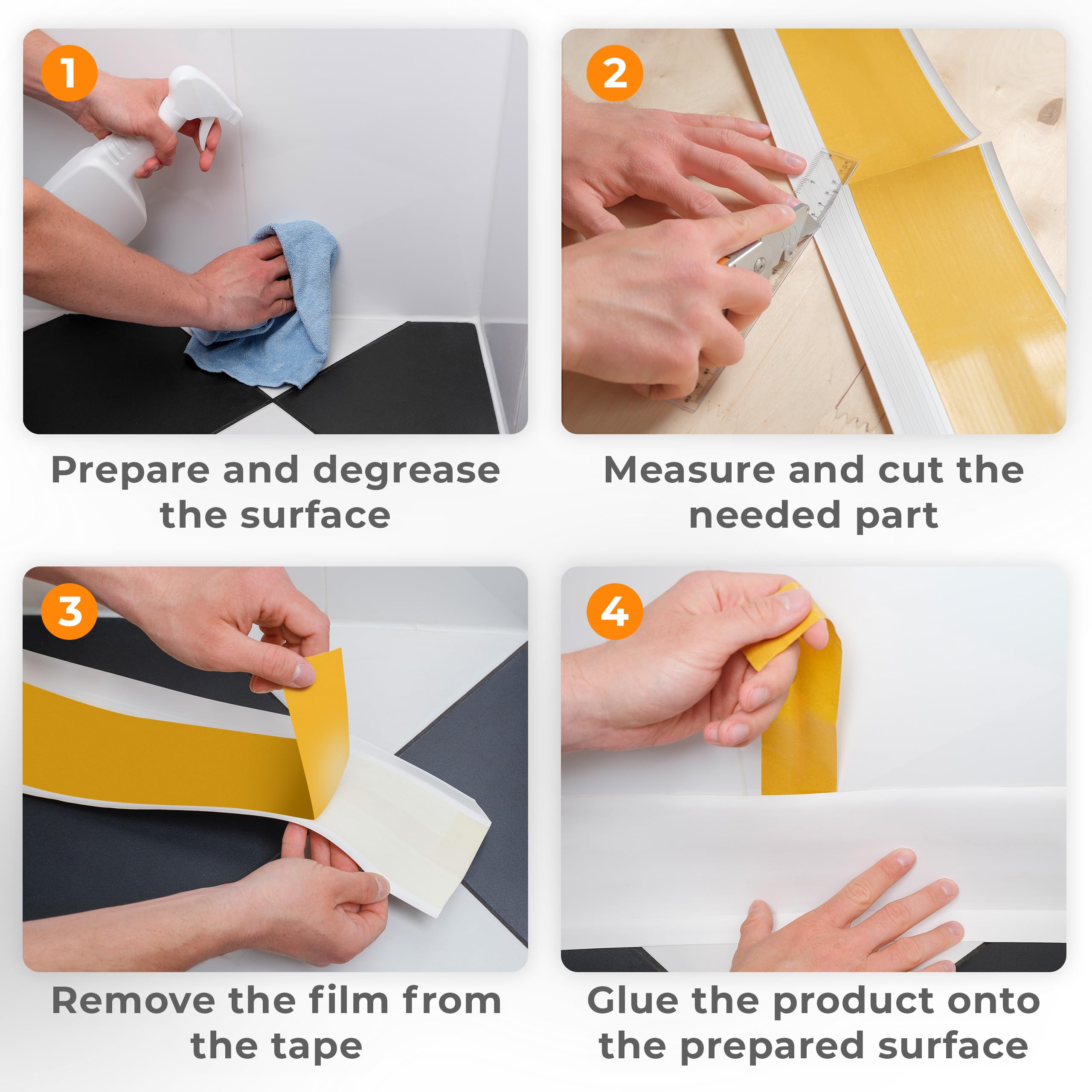 Quest Rodapié Flexible PVC 100x25 mm - Marrón, 10 m