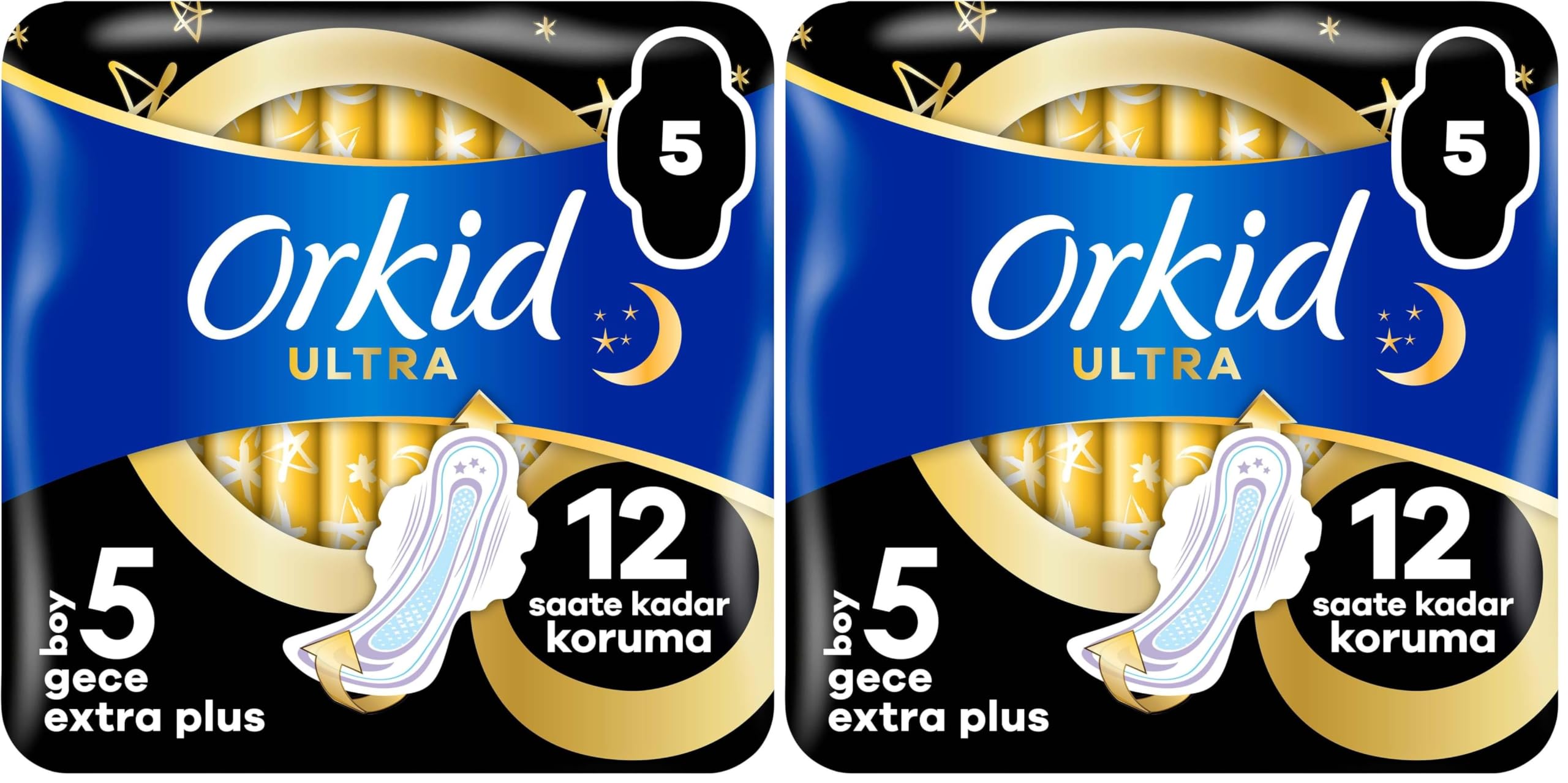 Orkid Ultra Gece Ekstra Plus (Boy 5) 5 Adet Hijyenik Ped 2li paket