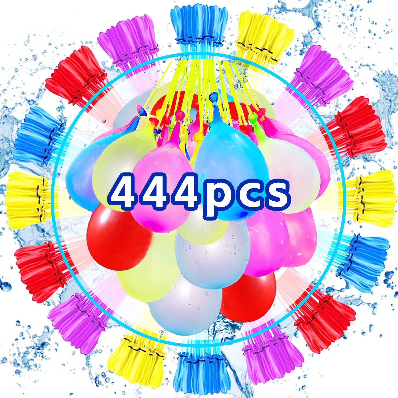 LEWBDF 444 Pcs Globos de Agua Globos de agua llenado Rapido Globos de Agua Autosellado Bombas Agua Autosellado para Juguetes de Verano Aptos para Exteriores Piscina Playa Fiesta. (A)