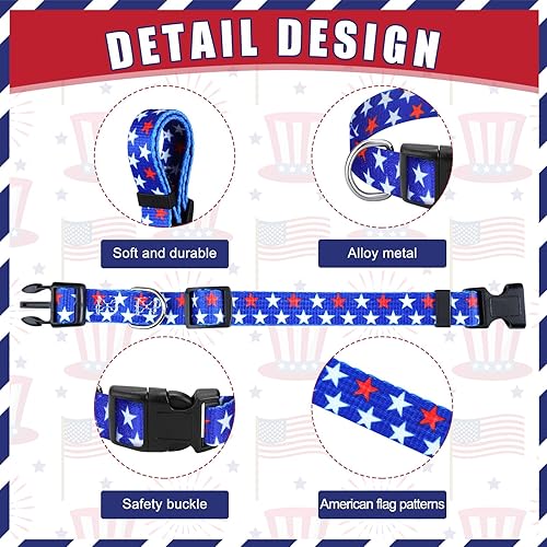 Miniatura 4 de Cunno 8 collares navideños para perros del 4 de julio, collares de perro del día de la independencia, collares de otoño para perros de Halloween,