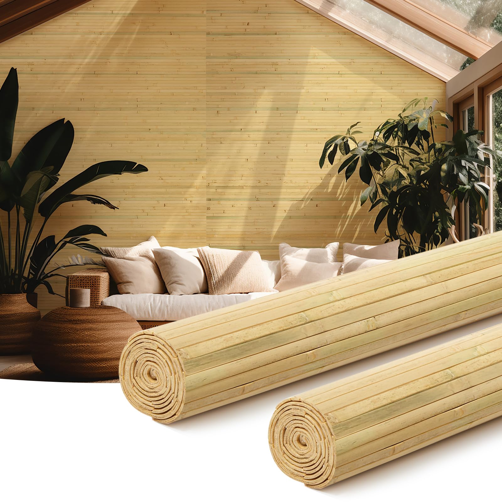 Amazon.com: Juexica 2 Pcs Natural Bamboo Wall Panel for Interior