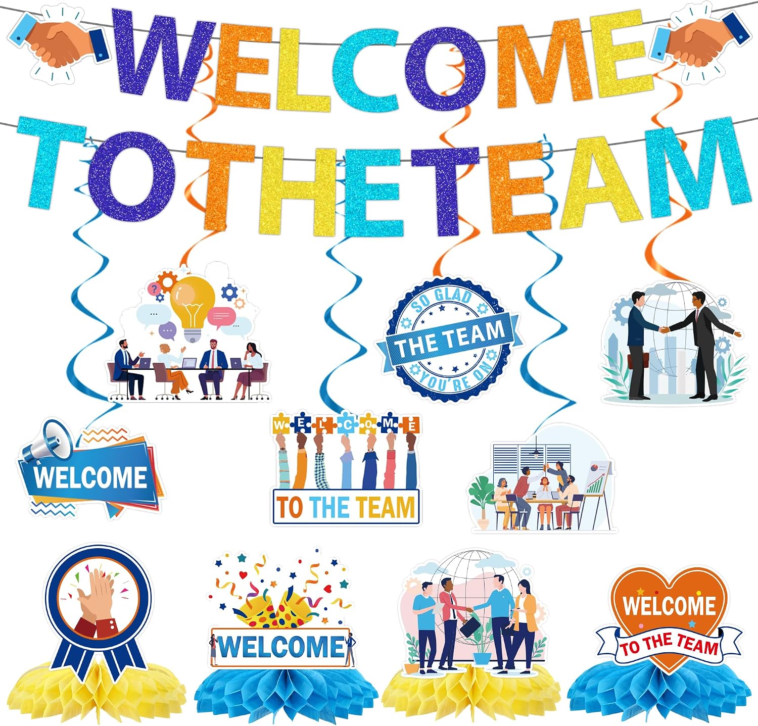 12 Pcs Welcome to The Team Decorations, Welcome to The Team Banner