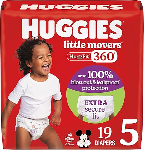 Miniatura 23 de Huggies Pañales para bebé tamaño 4, pañales Little Movers HuggFit de 360° con cintura de 360°, talla 4 (22-37 libras), 116 unidades, el embalaje
