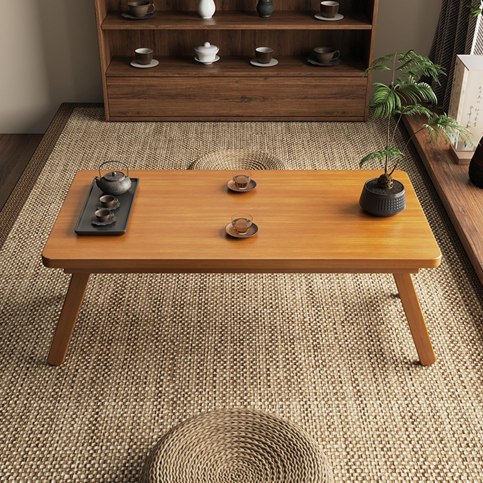 Living Room Multifunctional Tatami Table,Japanese Foldable Coffee Table,Bamboo Chinese Tea Floor Tables,Lightweight And Stylish,For Sitting On The Floor