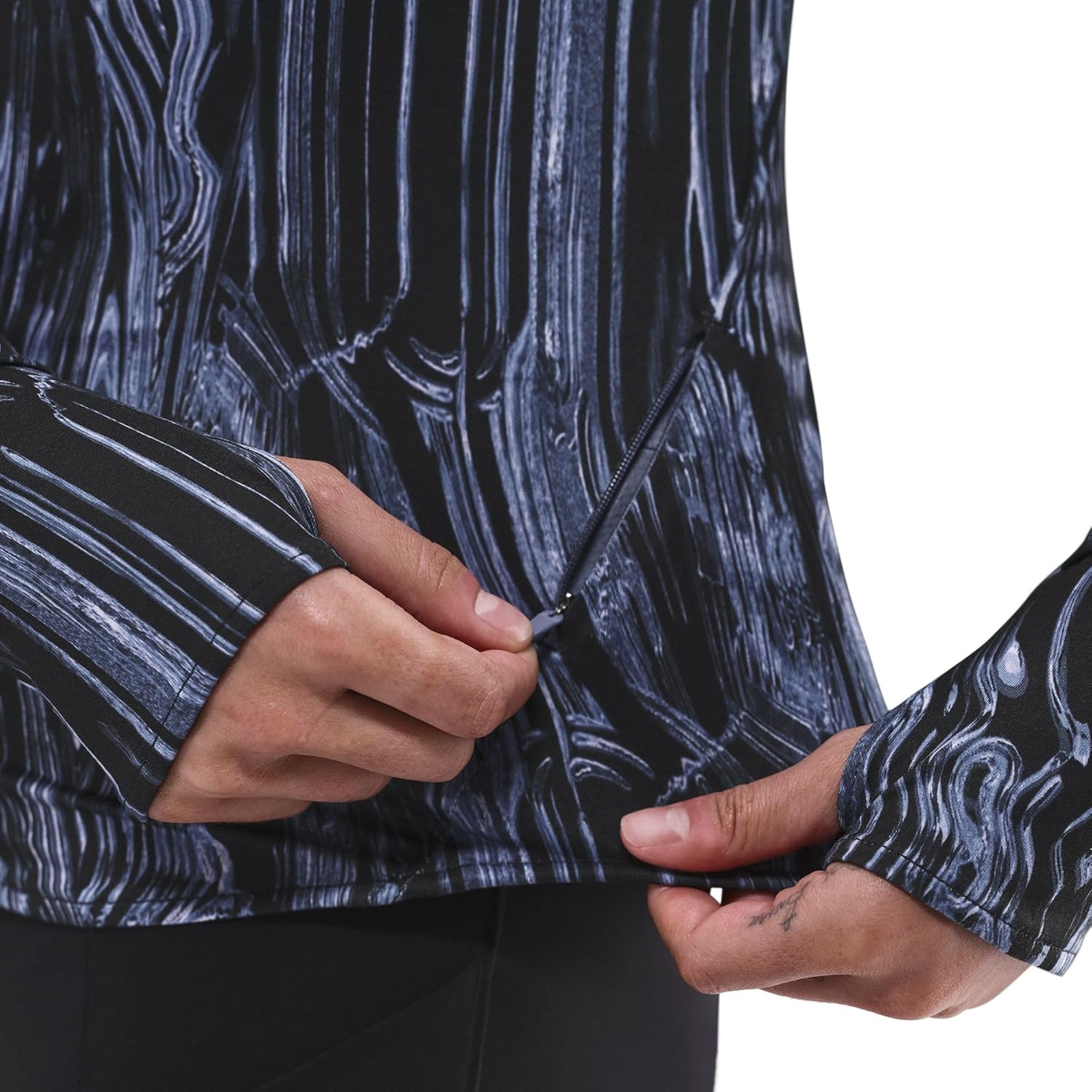 Nike Swift Women's Dri-FIT UV 1/2-Zip Printed Running Top (World Indigo)