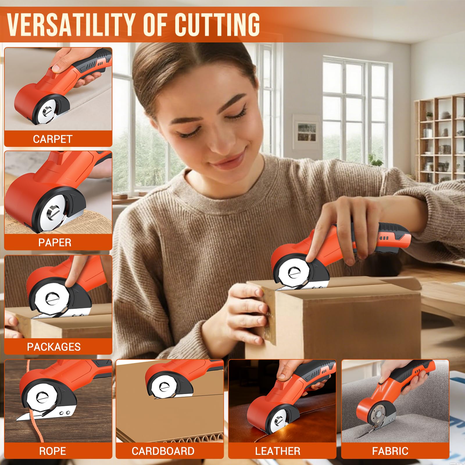 Hammersmith SharpSpin Daadloze Universele Snijder Elektrische Schaar Kartonsnijder Rolmes Zelfslijpend Mes Accuschaar Snijdt Leer Pvc Tapijt Karton En Meer 2558023692