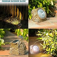 Vista 6 de EiGreen Solar Garden Rock Lights Outdoor, 2 Pack 10 LED Waterproof Solar Powered Rock Light，Yard Landscaping Spotlights, for Indoor and Outdoor