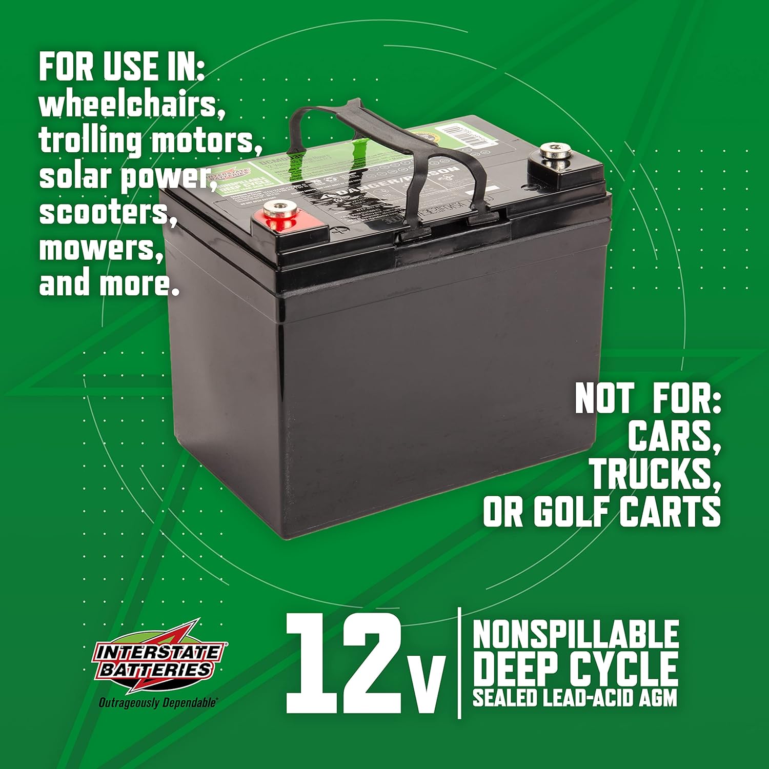 Buy Interstate Batteries 12V 35Ah AGM Deep Cycle Battery (DCM0035