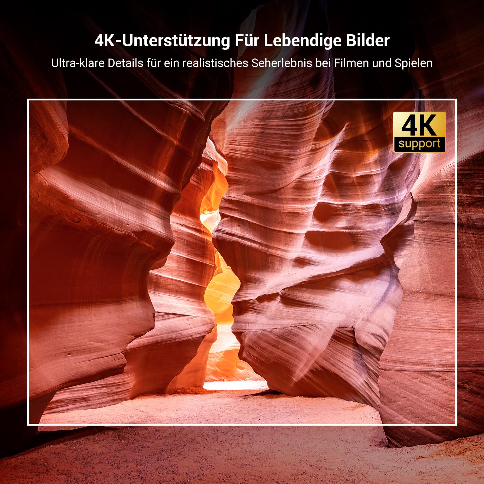 HAPPRUN H11 Beamer 4K kompatibel mit Netflix-App, Autofokus, Dolby Audio, WiFi 6, Bluetooth - Outdoor Projektor