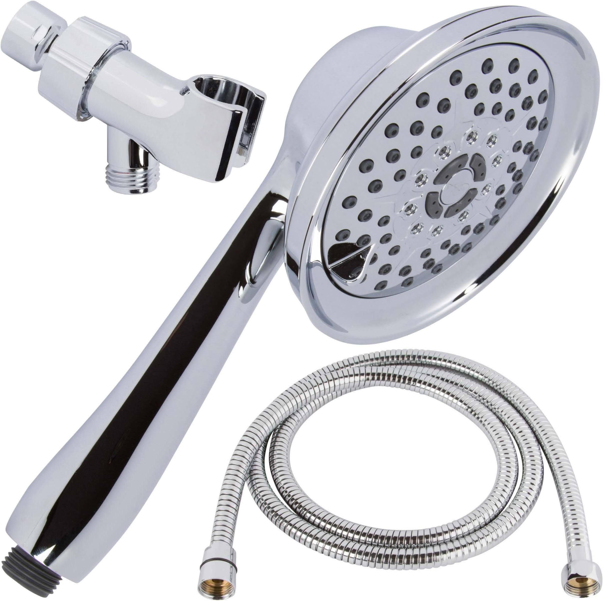 Shower Massager Handheld High Pressure - Massage & Mist Hand Held Showerhead Kit - Removable Head With Hose And Mount - Adjustable Massaging Rainfall Spray, 2.5 GPM - Chrome