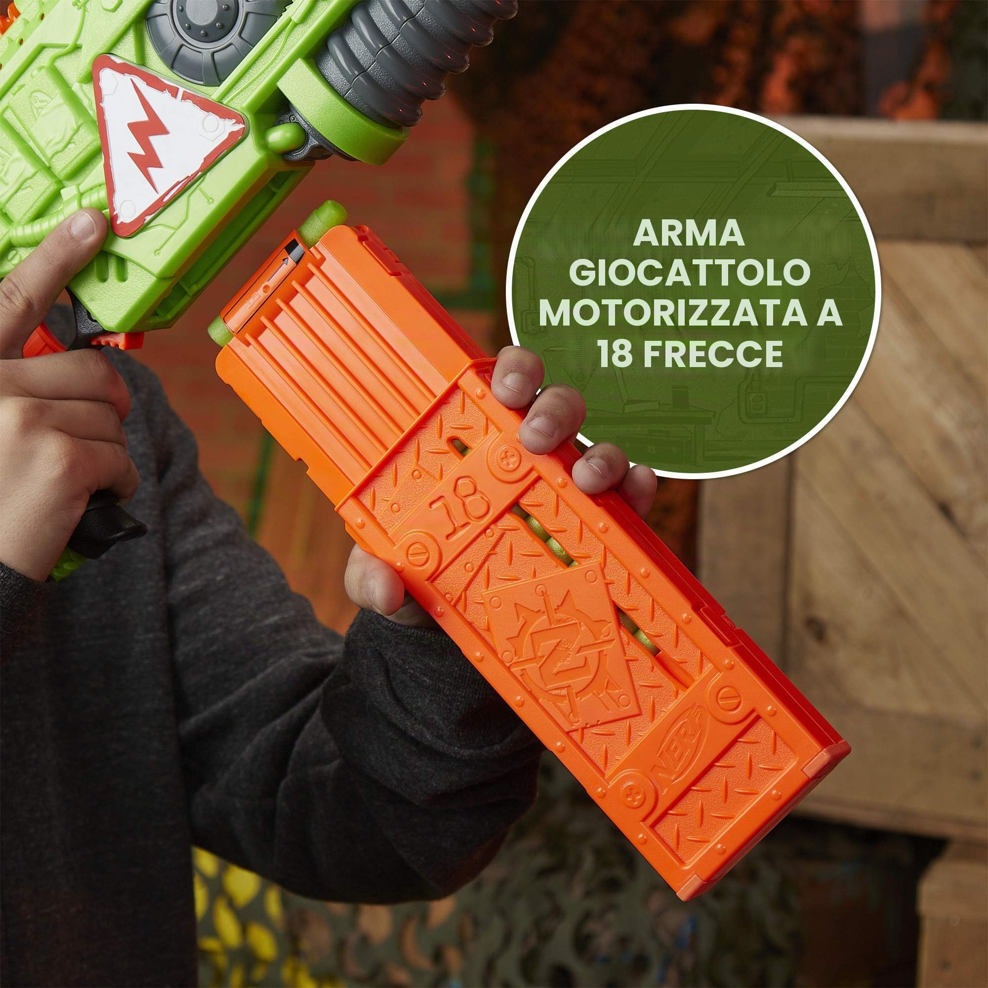 NERF Revoltinator Zombie Strike Toy Blaster with Motorized Lights Sounds & 18 Official Darts for Kids, Teens, & Adults