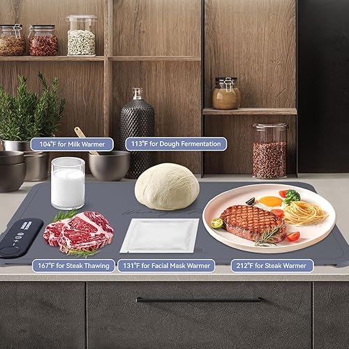 Miniatura 2 de Tapete de calentamiento de alimentos de 24 x 16 pulgadas para calefacción de superficie para fiestas de alimentos, bufé, uso diario, bandeja de