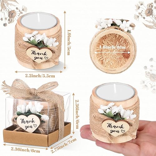 Miniatura 2 de Retisee Velas de boda para invitados, despedida de soltera, candelita conmemorativa de madera, regalos de agradecimiento, velas hechas a mano para