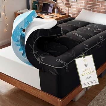Bedsure 5" Memory Foam Mattress Topper Twin XL, Viscose Made from Bamboo