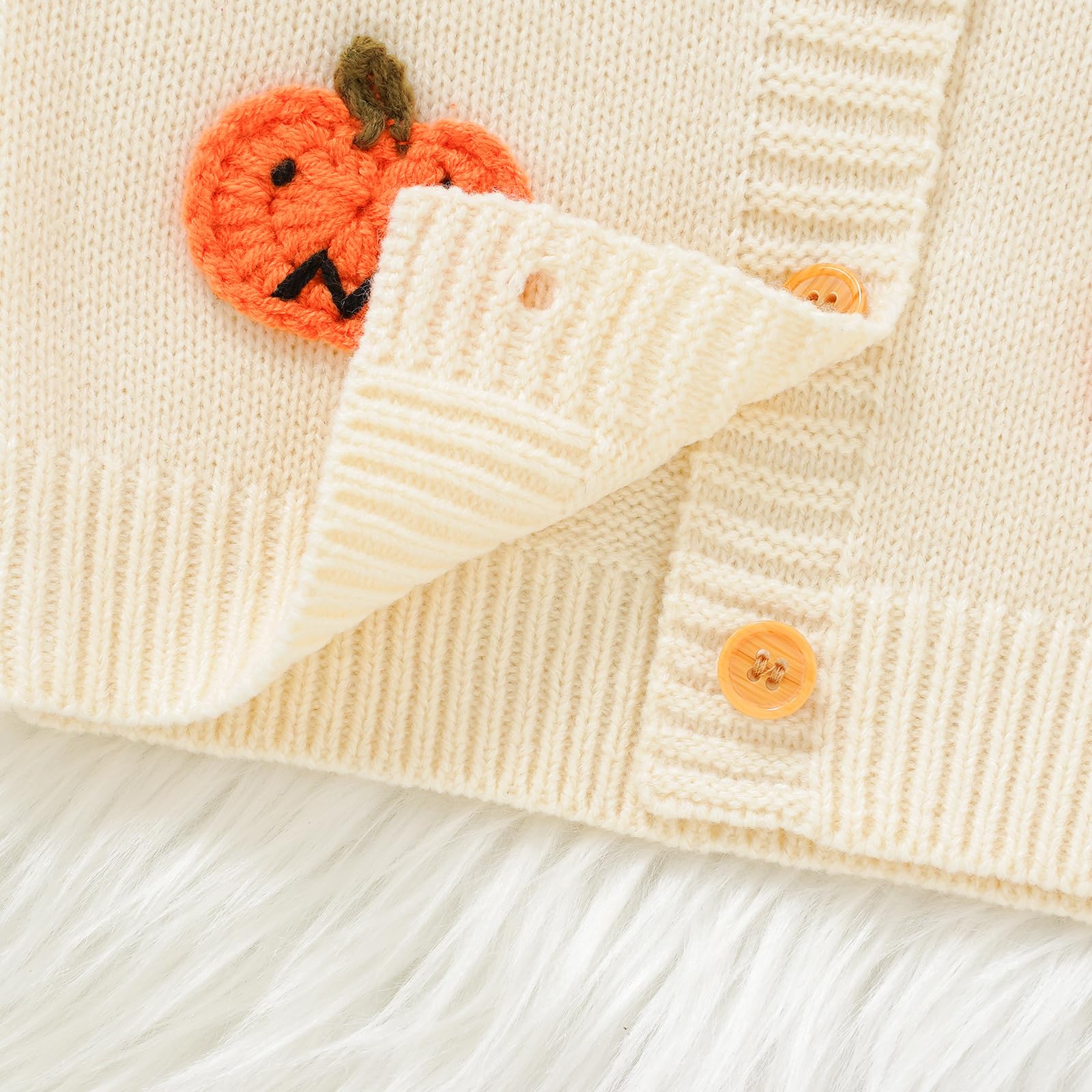 Cárdigan de punto para bebé, niña, calabaza, Halloween, ropa de manga larga, suéter de otoño e invierno, ropa cálida