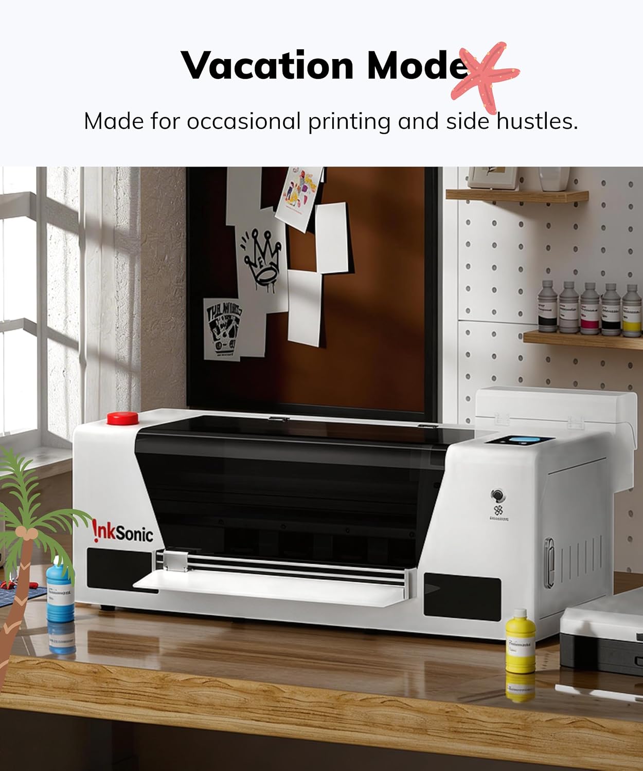 14” F1080 DTF Printer with Oven & Laptop, A3+ Apparel Printer Machine with Film Cutter, 24/7 Auto Maintenance H13 Printer with CISS & Printhead Inspection Station,Vacation Mode image 3
