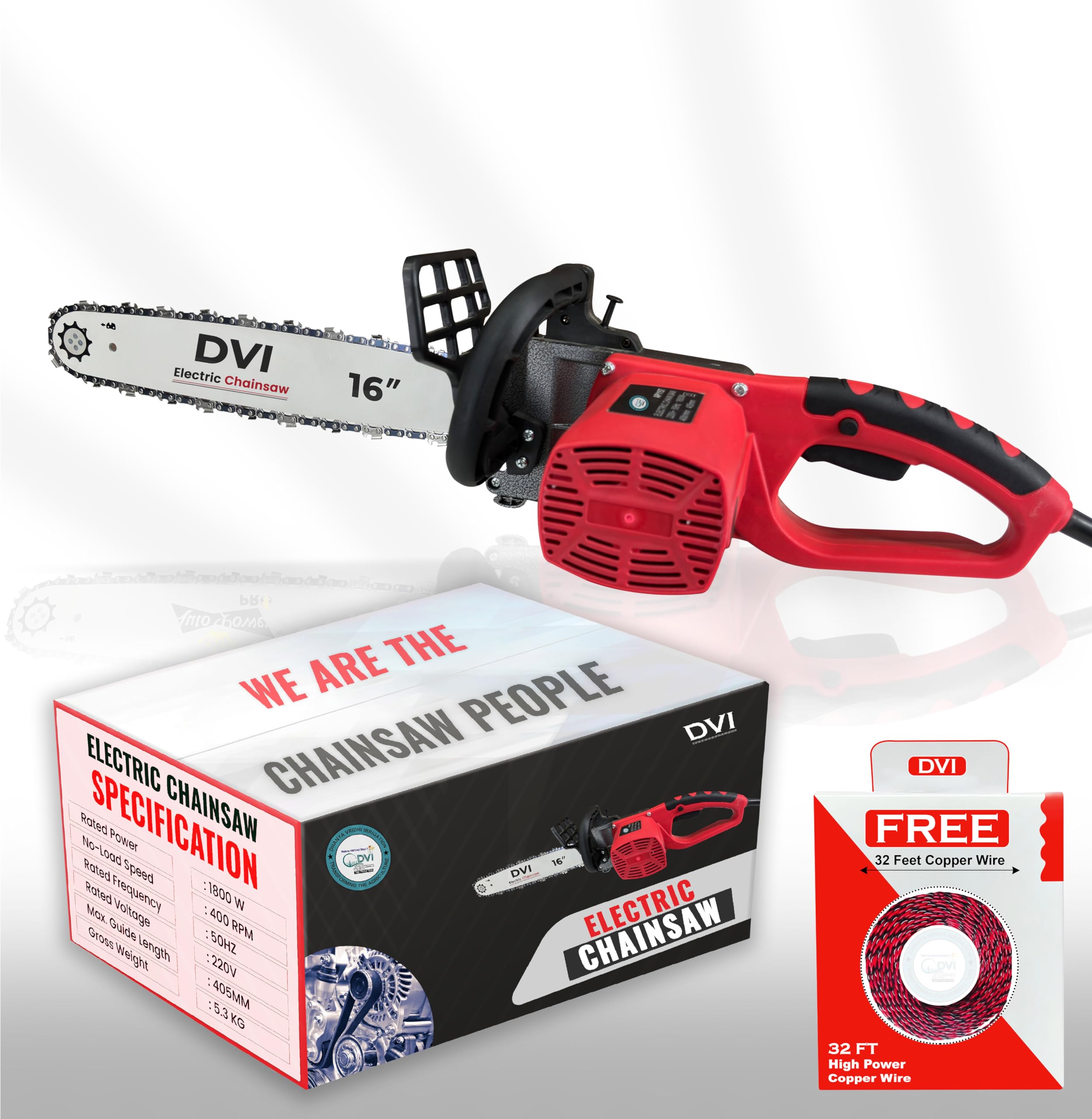 DVI Electric Chain With 16-Inch Guide Bar With 1800 W Low-Kickback | Perfect For Cutting Wood, Pruning and Harvesting Firewood | With Free 32 Feet Wire (DVI 16"INCH ELECTRIC CHAINSAW) (B0CR46W3R9) Amazon Price History, Amazon Price Tracker