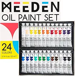 MEEDEN Conjunto de tinta a óleo, tintas a óleo não tóxicas 24 x 22 ml/21.0 g para pintura em tela