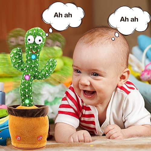 Miniatura 2 de Juguete de cactus parlante que repite lo que dices juguetes de cactus para bebés 120 canciones juguetes para niños pequeños para bromas de Navidad