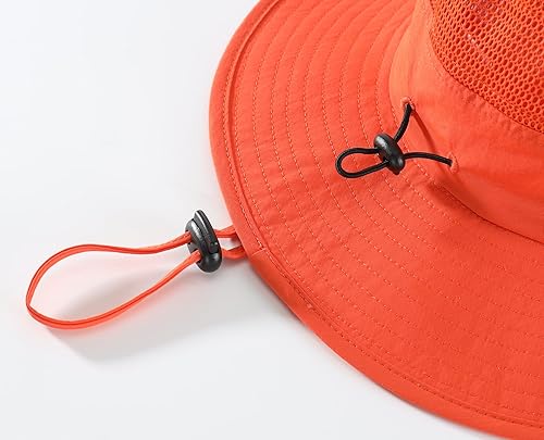 Miniatura 8 de Home Prefer UPF50+ Sombrero de sol para hombre, sombrero de pesca de ala ancha, protección UV, sombrero de malla transpirable, sombrero de safari de