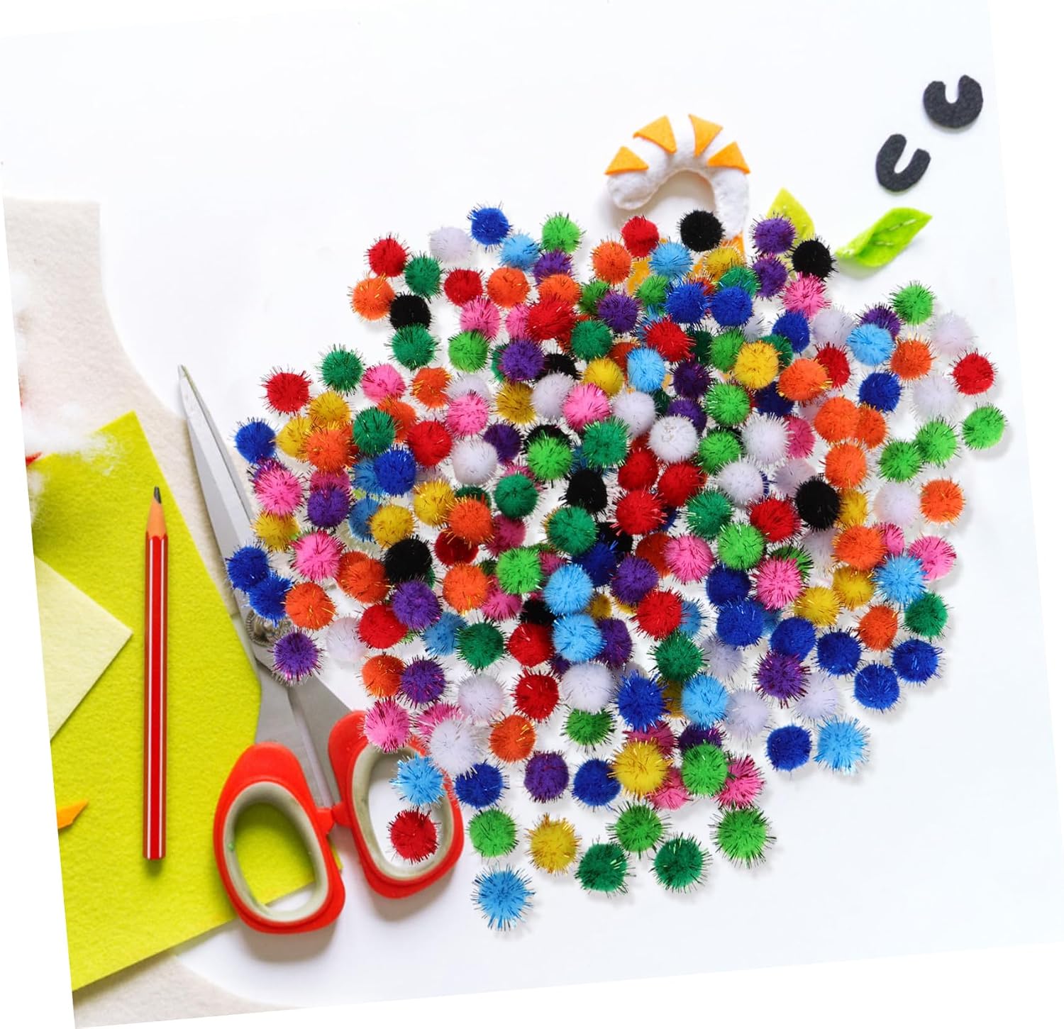 Unomor 1000pcs Christmas Glitter Pom Poms Decorative for for Tree Decorations Festive Home Decor Projects