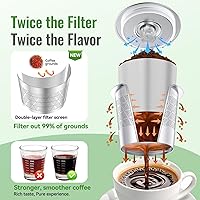 Vista 2 de CAPMESSO K-Cups reutilizables para Keurig 1.0: cápsulas de café recargables de acero inoxidable - Filtro de café de metal universal para cafetera