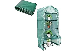 Sfcddtlg 4 Tier (Frame NOT Included) Plastic Greenhouse Cover with Zipper Door
