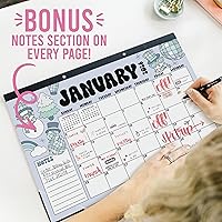 Vista 7 de Hadley Designs Large Desk Calendar 2026-2027 - Desktop Calendar 2026, 18 -Month Desk Calendars for Home, Office & Classroom, Cute Retro Classroom