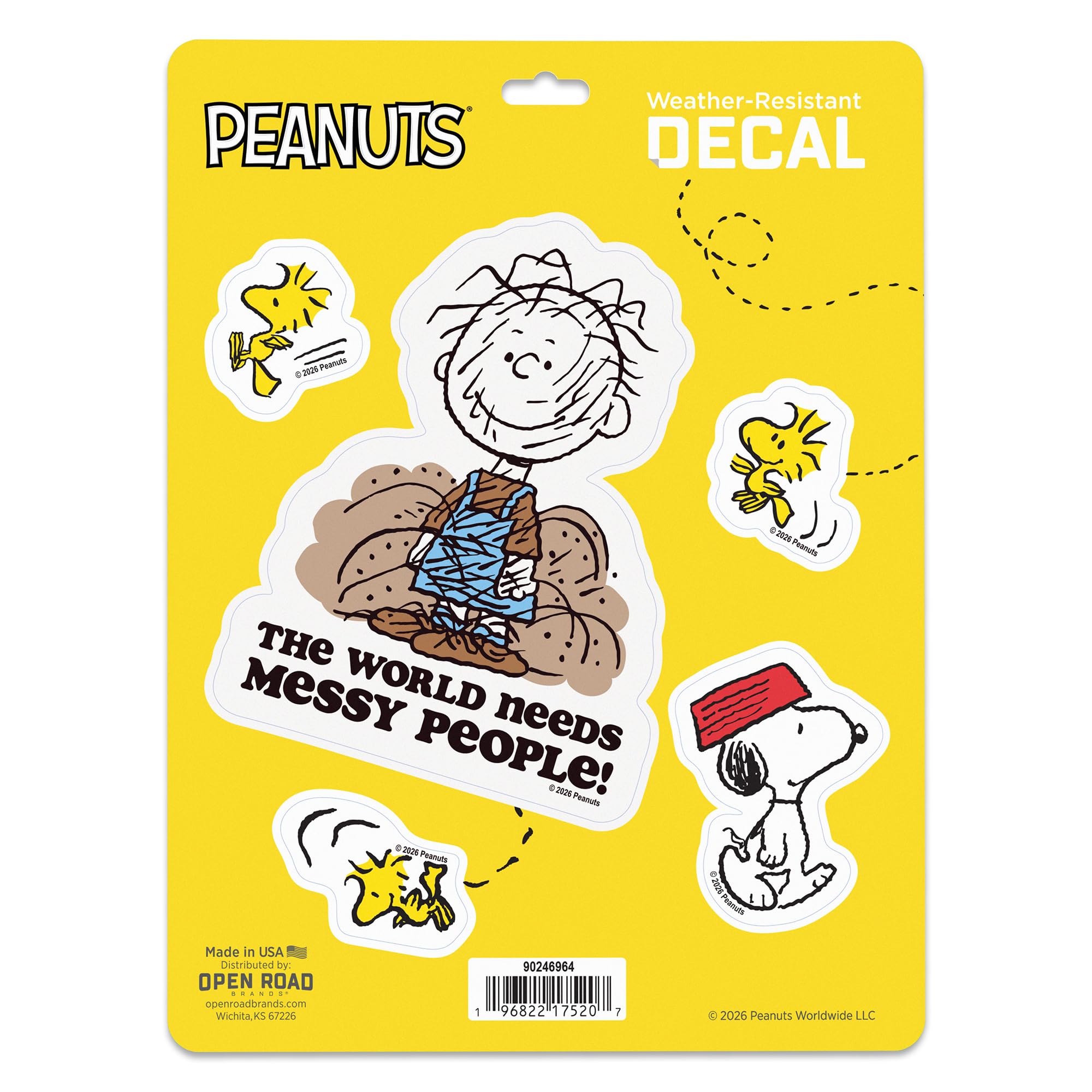 Peanuts Pigpen The World Needs Messy People Adhesive Vinyl Decal Pack