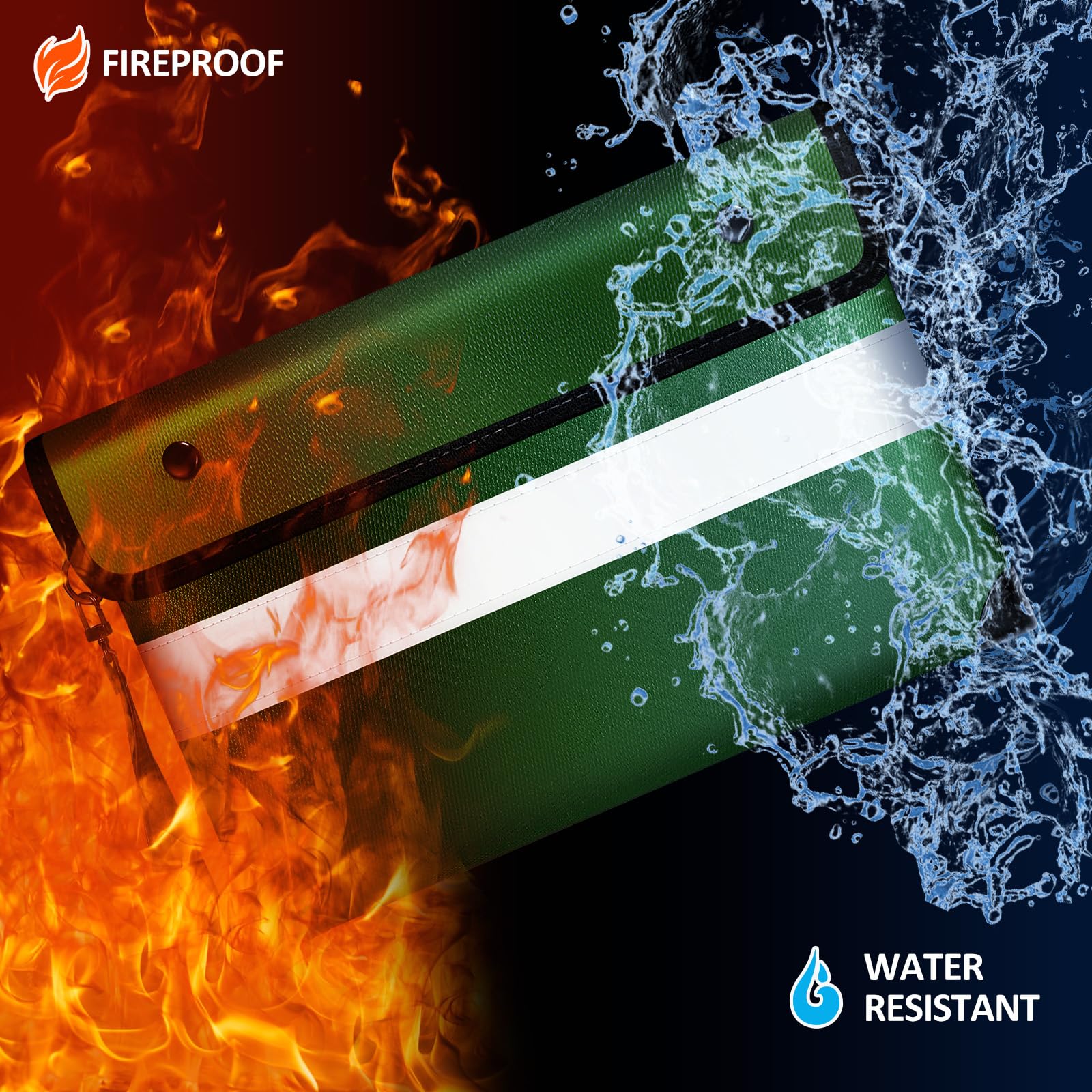 JUNDUN Fireproof Money Bag, 10.6"x6.7" Waterproof And Fireproof Cash - View #5