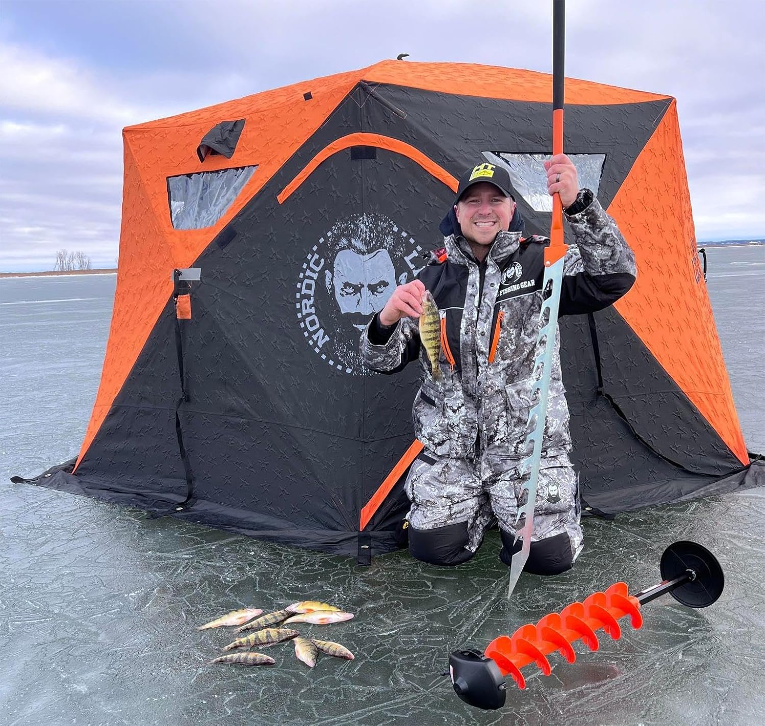 Nordic Legend Legendary Camo Ice Fishing Suit Waterproof Gear for Ice Fishing and Snowmobiling