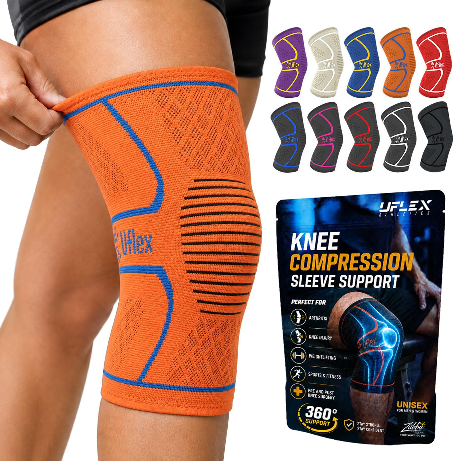 UFlex Athletics Knee Brace Sleeve Men &amp; Women