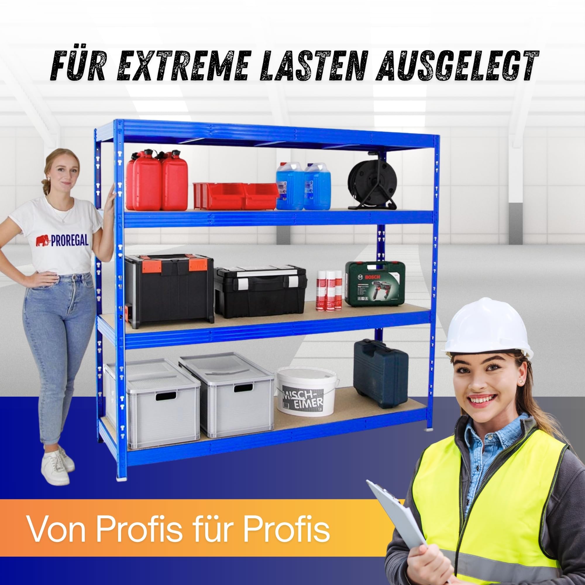 PROREGAL Étagère à Vis PANDA TALL | HxLxP 200x110x40cm | 6 étagères