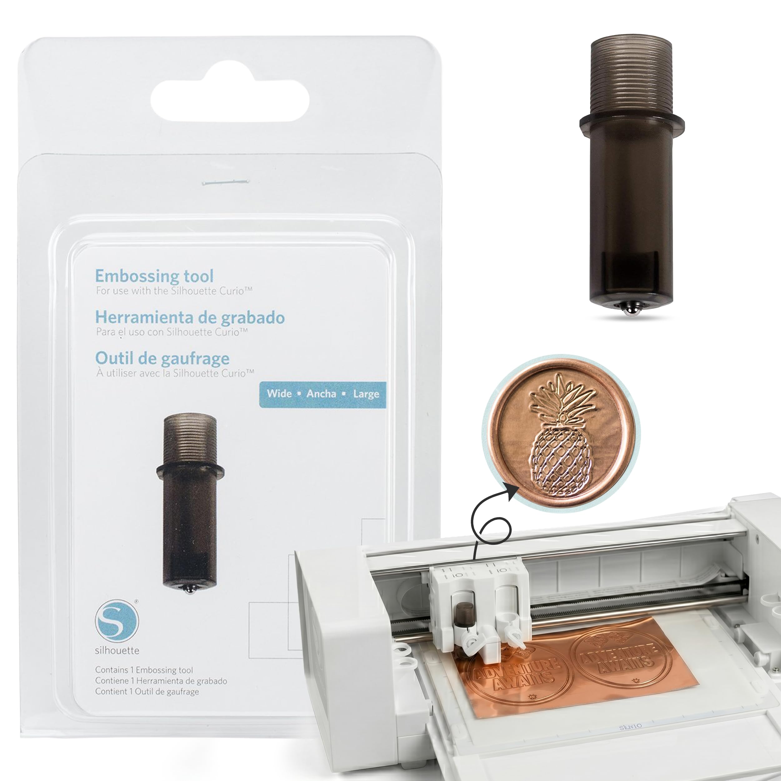 Silhouette Curio Fine Embossing Tool, 3mm Tip - 1 Pack | Wide Tip Creates Broad Embossing Channels on Score, Emboss Paper and Cardstock - Silhouette Curio Only