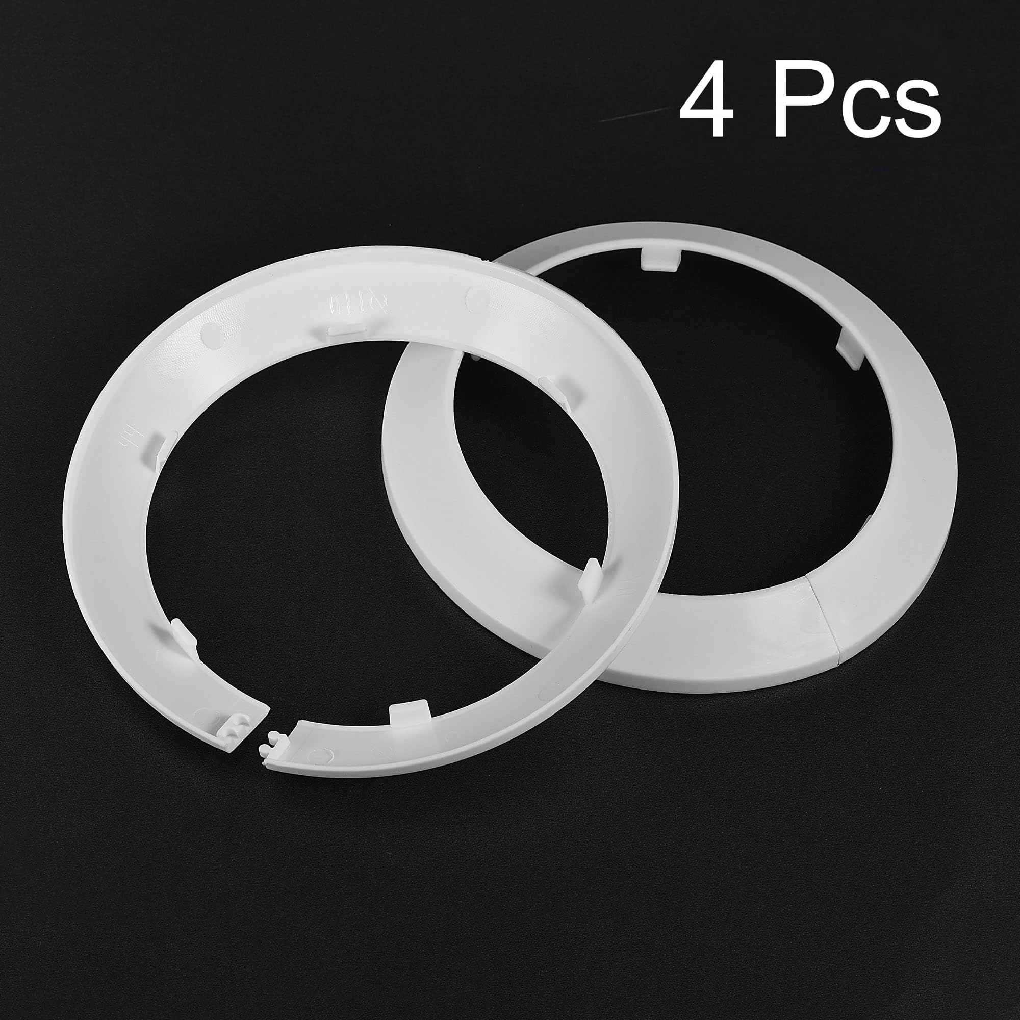 TOP-VIGOR 4pcs 110mm Pipe Cover Decoration, Click-in PP Plastic Escutcheon Pipe Collar for Water Pipe Drain Line - Image 3
