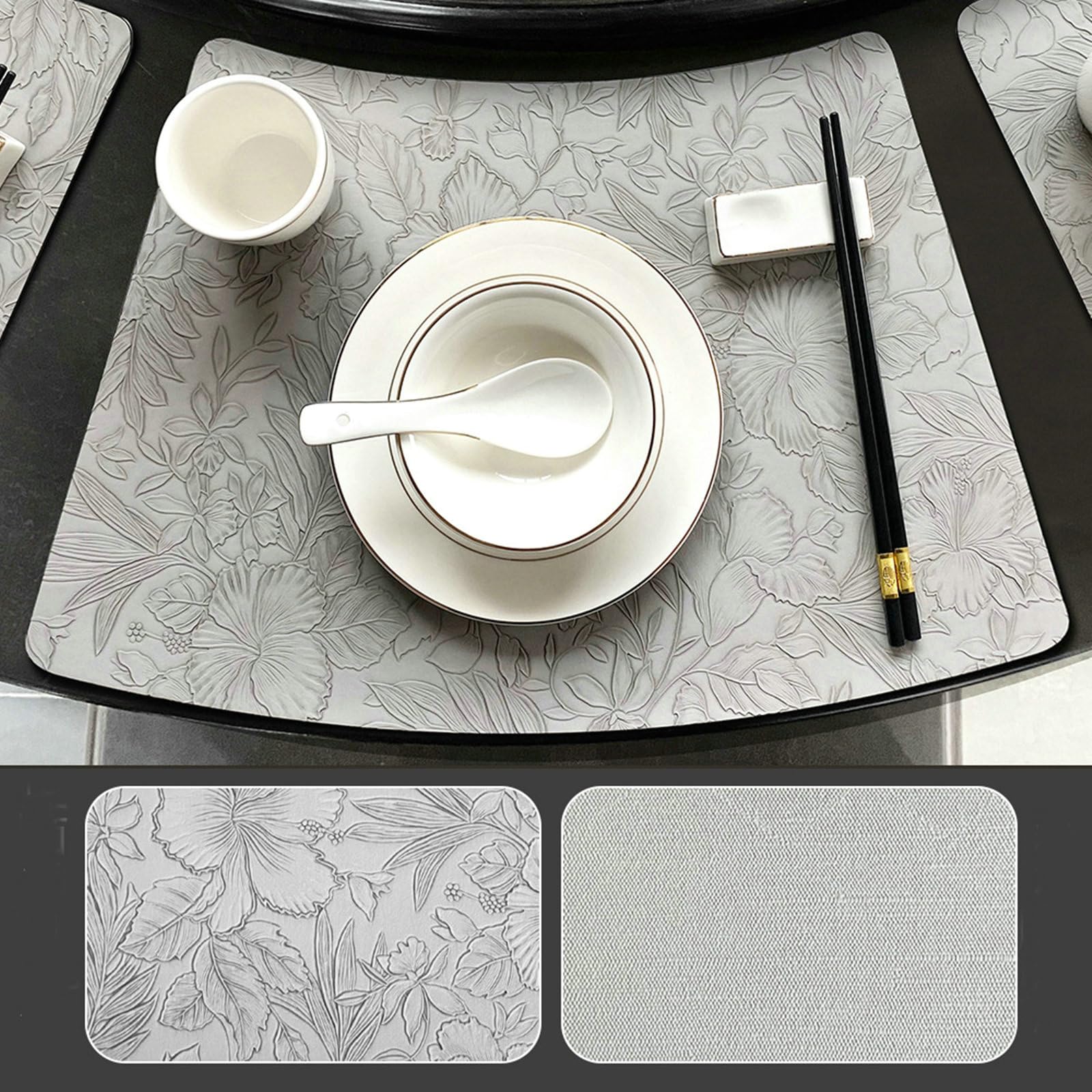 Gualiy Set di 8 Tovagliette Pranzo, Tovaglietta Americana Lavabile 30x50CM Fiore Modello Cuneo Tovagliette