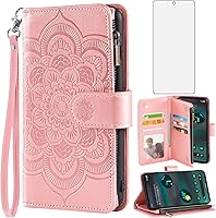 Vista 10 de Asuwish Funda de teléfono para Google Pixel 6A 5G 2022 con protector de pantalla de vidrio templado y soporte de tarjeta de crédito de cuero